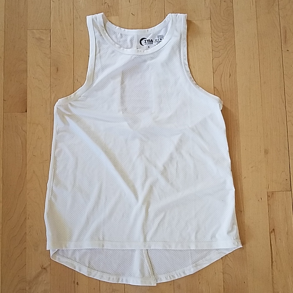 Zyia Active brand- white mesh tank